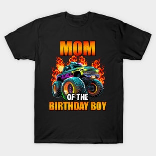 Mom Of The Birthday Boy Monster Truck Birthday Party T-Shirt